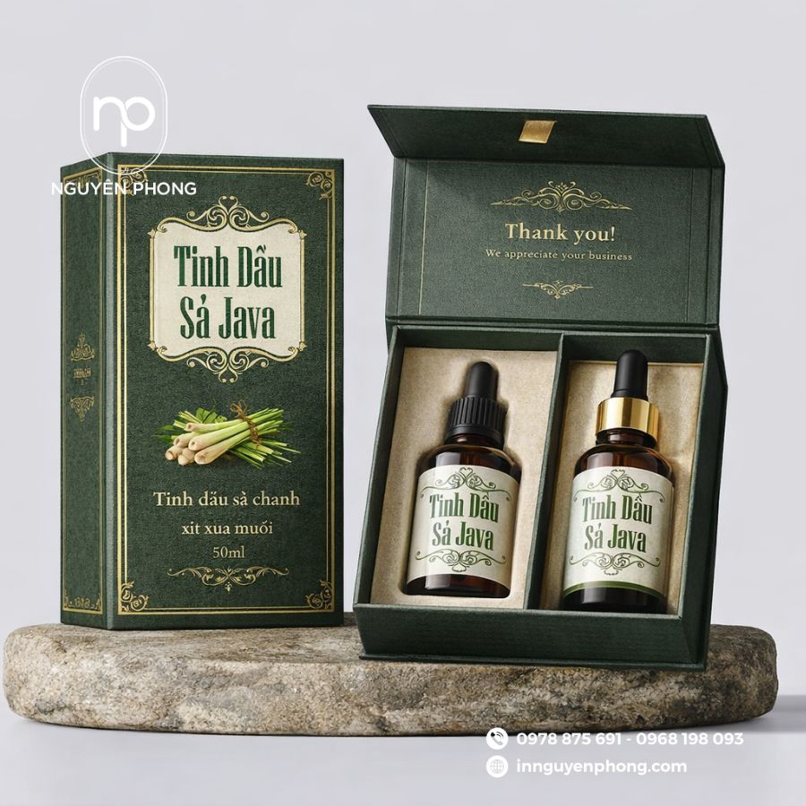 In hộp đựng tinh dầu 